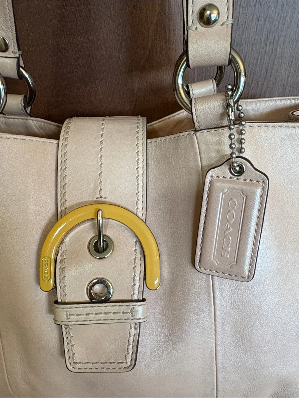 COACH Soho Leather Tote SHELL PINK/PEACH Bag Purse
